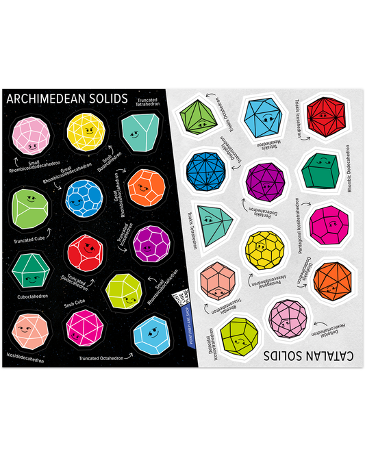 ARCHIMEDEAN AND CATALAN SOLIDS Large Sticker Sheet
