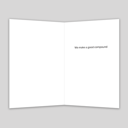 WE MAKE A GOOD COMPOUND: CUBE+OCTAHEDRON Greeting Card