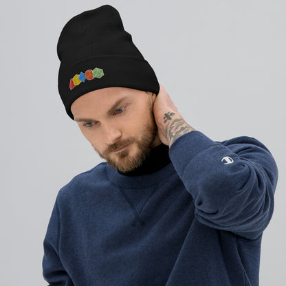 5 PLATONIC SOLIDS Embroidered Beanie