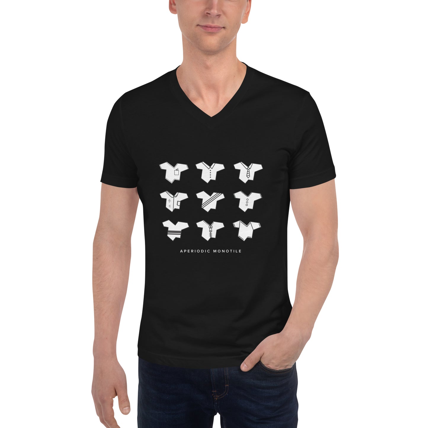 APERIODIC MONOTILE: 9 Various Shirt-Tiles (Unisex V-Neck T-shirt)